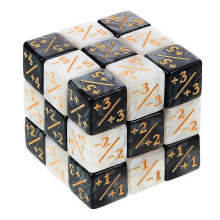 24 stück Würfel Zähler Token Würfel Loyalität Würfel Marmor D6 Würfel Quadrat Kompatibel mit für MTG
