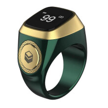 (20mm, Green) iQibla Zikr1 lite Smart Tasbih Tally Counter Ring for Muslims Zikr Digital Tasbeeh 5 Prayer Time Reminder Bluetooth