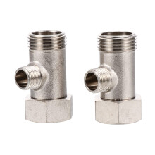 2 Pack Toilet Bidet Spray Adapter Adjustable Water Distribution Valve Nickel Plated 5.4x2.2CM for Tight Spaces
