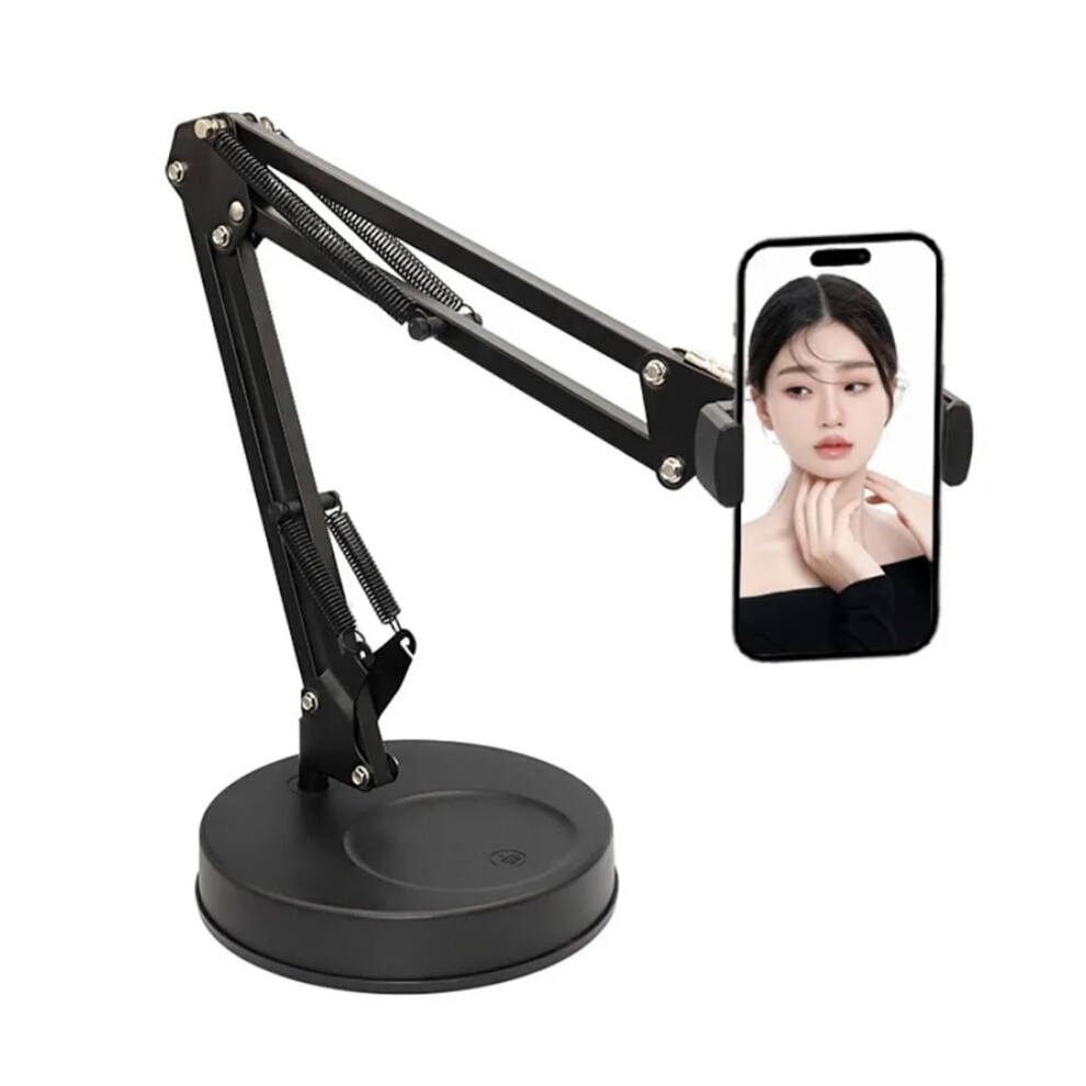 Weighted Desktop Stand For Food Photography Live Streaming, Adjustable Height, Sturdy Metal Base, Compatible With Smartphones 6947110361352