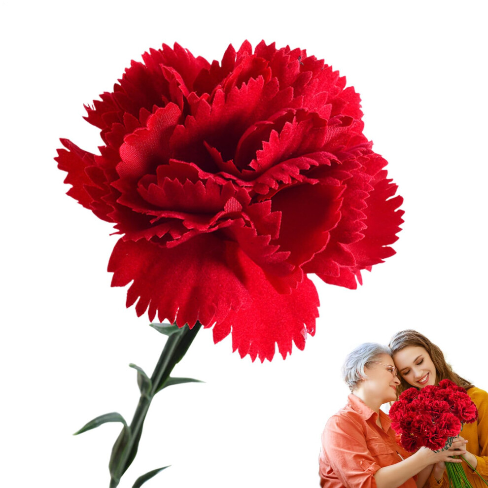 Carnations Artificial Flowers - Silk Faux Carnation Heads for Home Decor, Elegant Realistic Bouquets for Valentine's Day