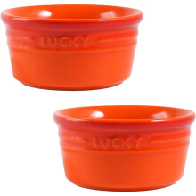 Ceramic Soup Bowls Set of 2, Oven Safe Ramekins for Baking, Rice and Breakfast Bowls in Oranje Color