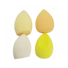 (yellow) 4pcs Different Sizes Makeup Sponge Dry&amp;Wet Use Cosmetic Puff Sponge maquiagem Foundation Powder Blush Beauty Tools with Storage Box
