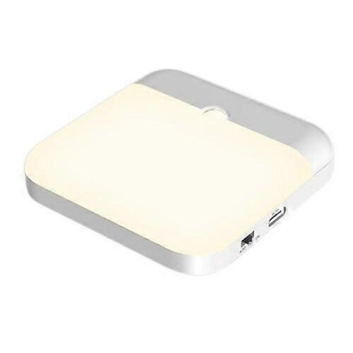 (Warm White) Motion Sensor Led Light Usb Charging Square Lamp for Bedroom Kitchen Stair Hallway Wardrobe Cupboard Lighting