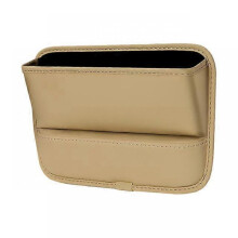 (Beige) Car Seats Gap Filler Organizer | PU Leather Auto Seats Side  Pocket | Seats Catcher Holders Storage Caddy for Phone Key Wallet