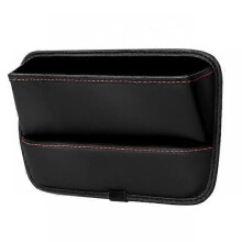 (Black) Car Seats Gap Filler Organizer | PU Leather Auto Seats Side  Pocket | Seats Catcher Holders Storage Caddy for Phone Key Wallet