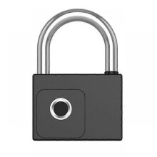 (Black) Tuya Fingerprint Padlock Smart Door Lock Garage Gates Anti-theft Padlock large 10mm Stainless Steel Remote Authorization Unlock