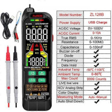 Multimetro Digital Profesional Multimeter 9999 T-RMS LCD Multimetre DC AC Current Voltage Tester Capacitance Diode Usb Tester
