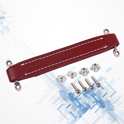 Durable Red Leather Handle Strap for Guitar Amp Speaker Cabinet 2
