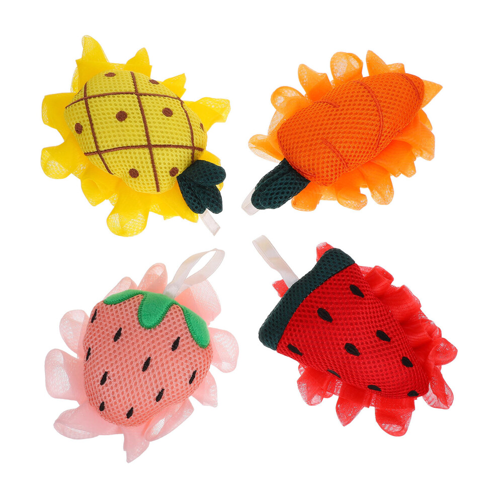 Totority 4Pcs Body Scrubber Exfoliator With Loofah For Bath And Skin Cleaning
