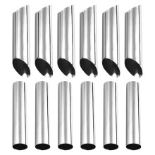12Pcs Stainless Steel Croissant Molds Durable DIY Baking Tubes Silver