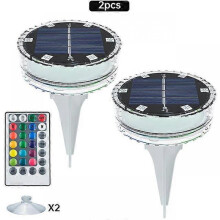 (2PCS) Solar LED Pool Light RGB Color Changing Underwater Solar Wall Lamp Waterproof Decoration Lights for Pond Fountain Aquarium Patio