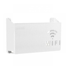 (White) Wall-Mounted Wireless Wifi Router Shelf ABS Plastic Storage Box Cable Power Bracket Organizer Box for Media Boxes Game Console