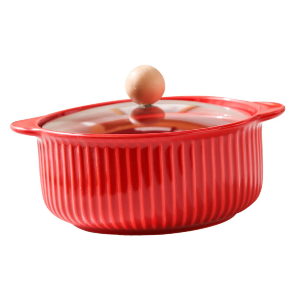 Soup Bowl with Lid, Ceramic Insulated Noodle and Salad Bowl, Small Red Food Container with Chopsticks, Fruit and Rice Bowls-image-OPC-PJWJ8SX-NEW