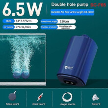 (6.5w Double hole set)Silent Aquarium Oxygen Air Pump with Check Valve Fish Tank Four Outlet Large Oxygenator Aquarium Air Compressor Aerator 220v 14w