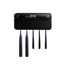 (Classic Black) UV Toothbrush Holder Sterilizer Toothbrush Storage LED Displayed Timming Disinfection Bathroom Accessories Set
