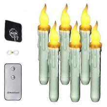 (6PC, Warm White) 6Pcs Set Floating LED Candles Light With Rope Remote Control Birthday Wedding Decoration Party Easter Decor LED Candle
