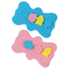 2pcs Bath Mat Floating Mat Sponge Child Bath Flower