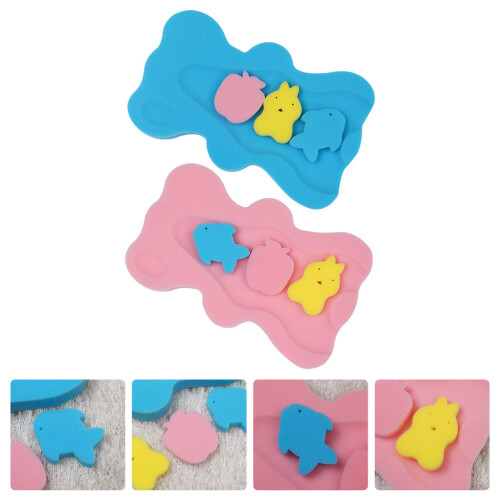 2pcs Bath Mat Floating Mat Sponge Child Bath Flower 1