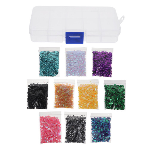 1 Box Decorative Scale Sequins Plastic Accessories Round
