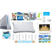 4-Player MotionPlus Nintendo Wii Console Mario Sports Resort Golf Tennis Wii Fit Balance Board - Refurbished