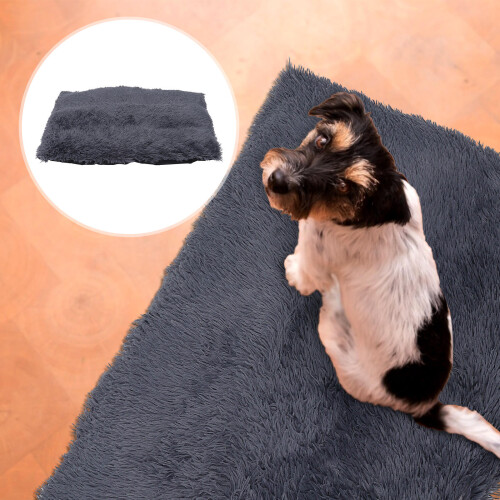 Winter Pet Pad Grey Long Plush For Pet Owners 1set 2