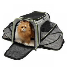 (M, Green) Pet Carriers Bag Portable Breathable Foldable Bag Cat Dog Carrier Bags Outgoing Outdoor Travel Pets Cats Handbag Safety Zippers