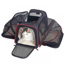(S, Red) Pet Carriers Bag Portable Breathable Foldable Bag Cat Dog Carrier Bags Outgoing Outdoor Travel Pets Cats Handbag Safety Zippers