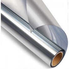 (40x200 cm, Silver Sliver) House Window Tint Film Window Privacy Film Heat Reducing Anti UV Reflective Window Cling Sticker Removable Black-Silver