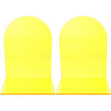2Pcs Yellow Acrylic Bookend Durable Desktop Book Stand for Home Use