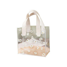 (25x14x23cm, white) PVC Gift  Bags Transparent Gift Packaging Bag Gift Handbag Wedding Favour for Guests Ins Daisy Candy Box Party Supplies
