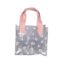 (25x14x23cm, pink) PVC Gift  Bags Transparent Gift Packaging Bag Gift Handbag Wedding Favour for Guests Ins Daisy Candy Box Party Supplies