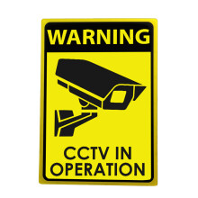 Durable Yellow Acrylic Security Camera Sign for Home Warning