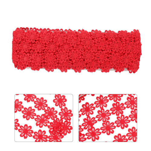 1Stk Rote DIY Dekorative Spitzenborte Polyester Für Handarbeiten 1