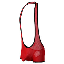 Men's Thong String Sexy Underwear Suit 01-2 Red XXL Latex Bikini Fashion Jumpsuit Boxer Shorts