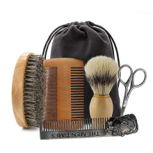 Eco Friendly Boar Bristle Men's Shaving Brush Portable Barber Natural Beard Brush for Facial Cleaning Mustache Tools Gift Bag