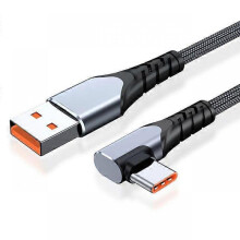 (1m)66W 6A PD Fast Charging Line USB C to USB Type C Cable Right Angle Wire 90 Degree Data Cable For Huawei OPPO VOOC OnePlus