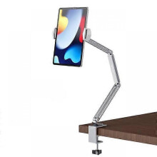 (Silver)Desktop lazy mobile phone bracket bedside suitable for ipad magnetic tablet bracket aluminum alloy tablet bracket