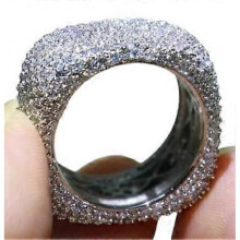 (6) Luxury Crystal Cubic Zirconia Rings for Women Fashion Geometric Band Design Bridal Wedding Party Rings Gorgeous Jewelry