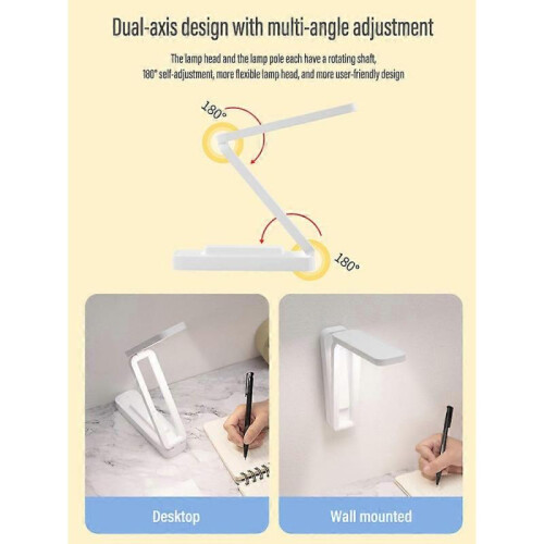 (Remote Control, Pink) LED reading desk lamp foldable touch with remote control dimmable wall lamp USB charging office study bedside night light 2