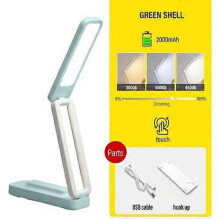 (no Remote Control, Green) LED reading desk lamp foldable touch with remote control dimmable wall lamp USB charging office study bedside night light