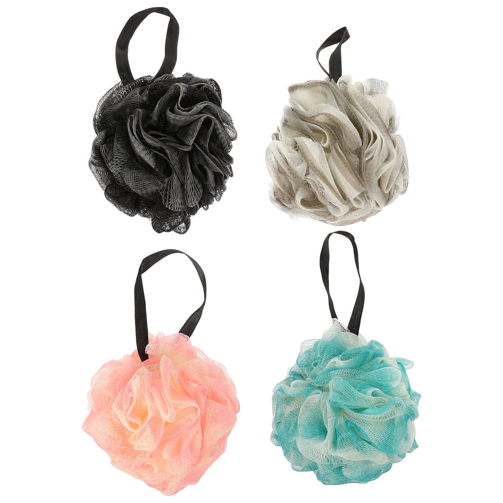 Villcase 4Pcs Lightweight Pe Bathing Balls Skin Exfoliating Shower Loofahs