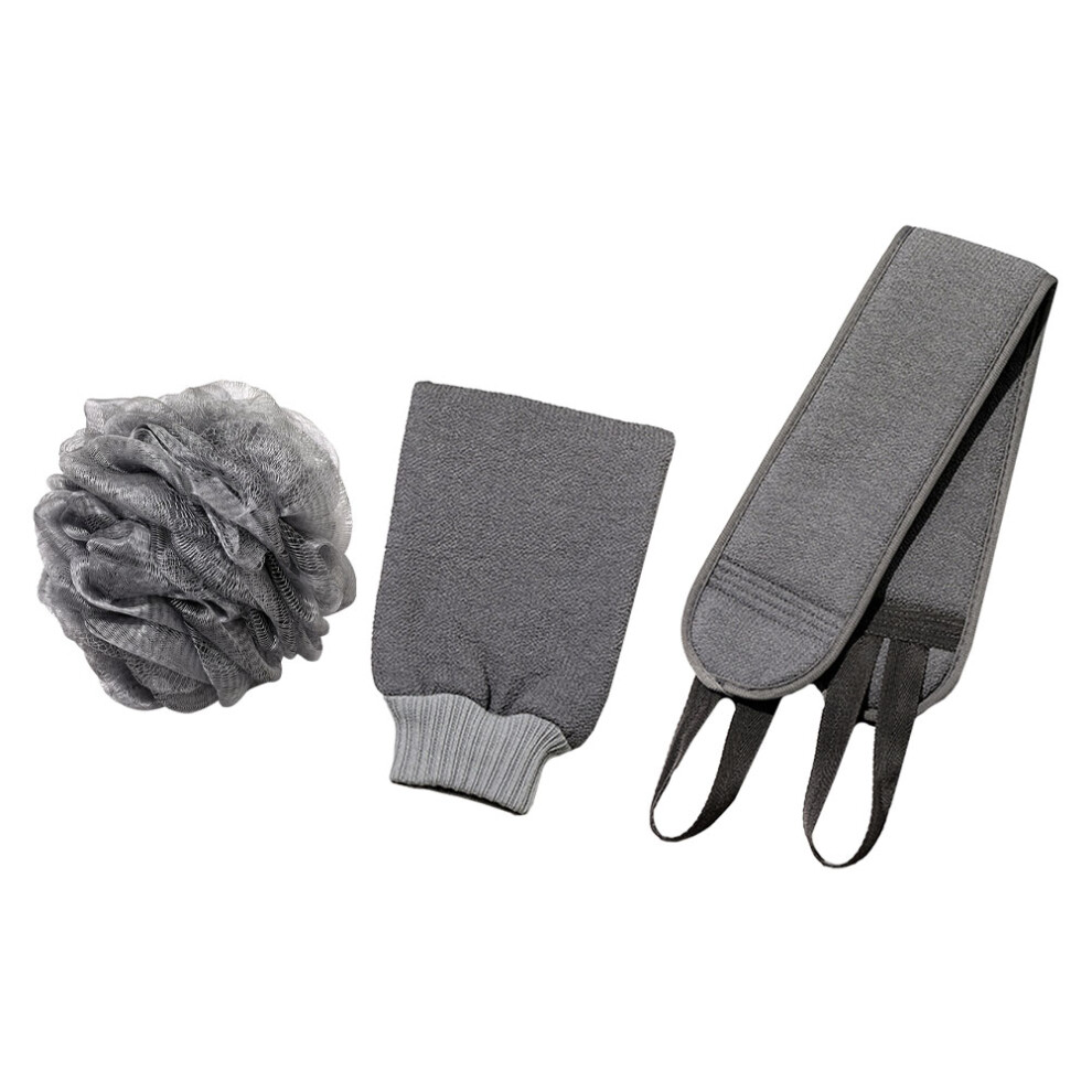 Iplusmile Grey 1Set Pe Bath Gloves Male Back Scrubber Exfoliating Bath Towels