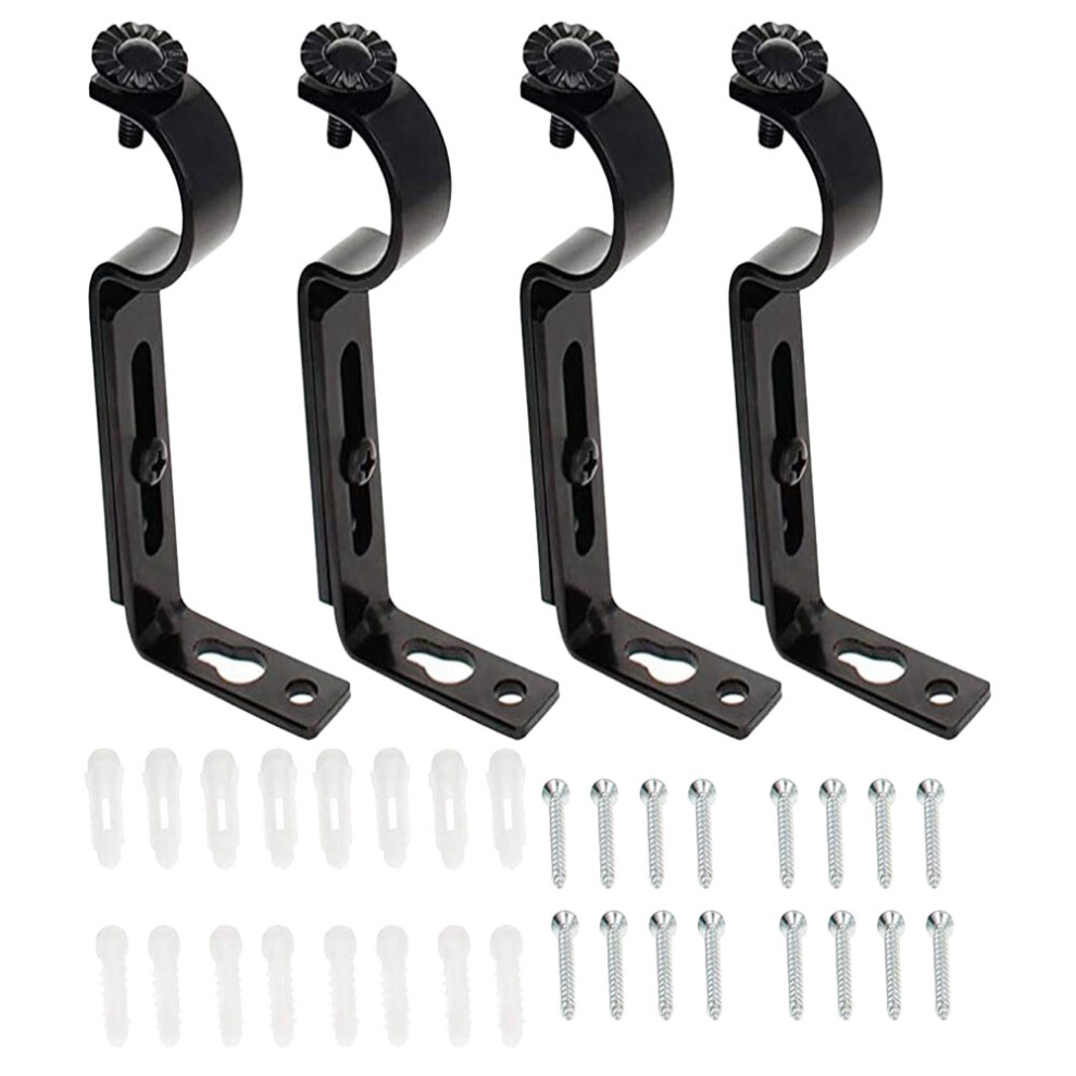 4 Set Adjustable Curtain Rod Bracket Rods Holders-image-OPC-PJWKDTT-NEW