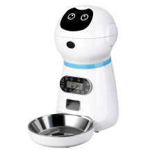 1 Set Of Automatic Feeders For Cats White With Digital Timer