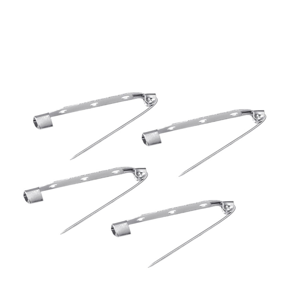 200 Pcs Safety Pin Badge Backs Curved Pins Boutonniere Silver-image-OPC-PJWKKTT-NEW