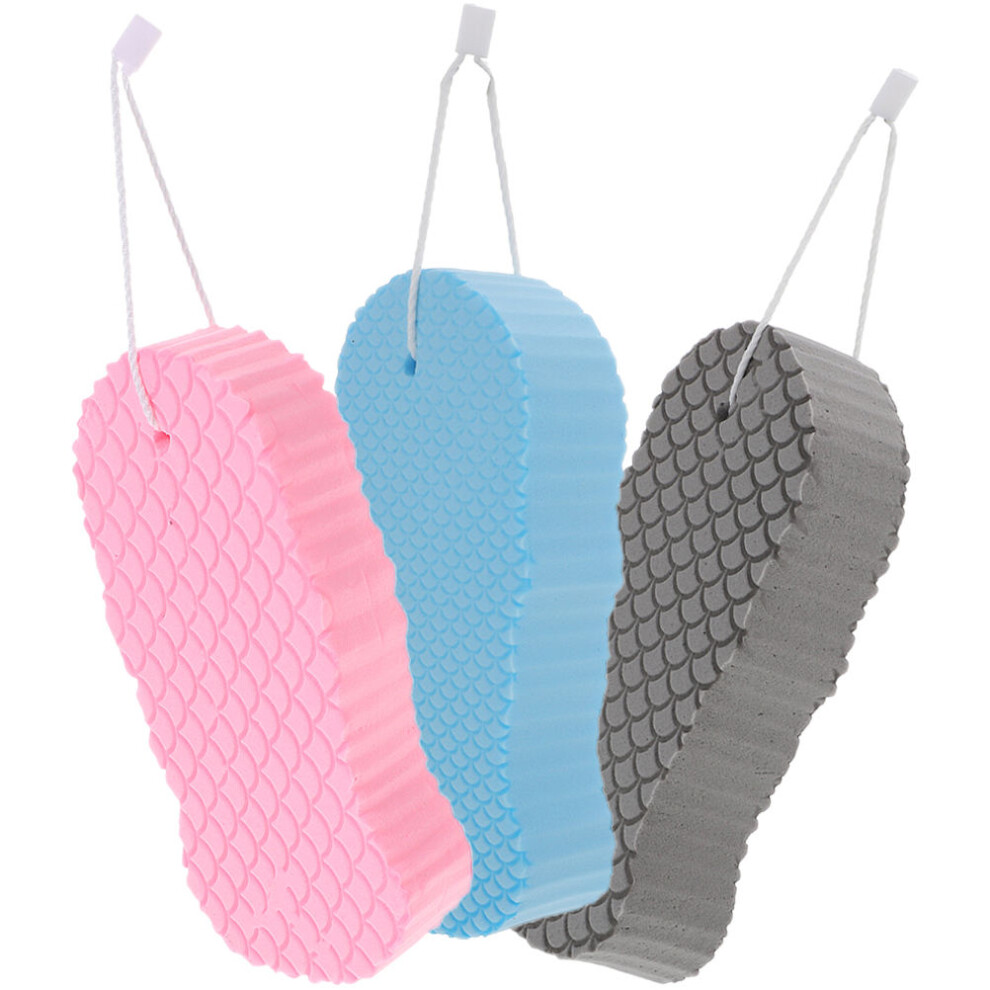 Newborn Sponges For Bathing Foam Production Curved 3Pcs Pink Happyyami