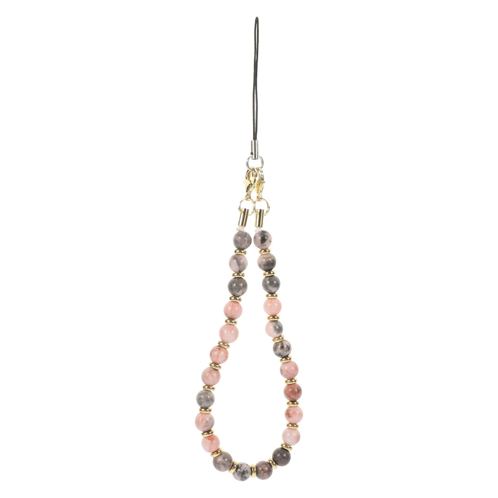 Beaded Strap Mobile Phone Chain 20.50X0.80x0.80cm Pink 3061873912590