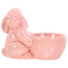 Pink Ceramic Rabbit Shape Egg Holder 1pcs For Kitchen Use