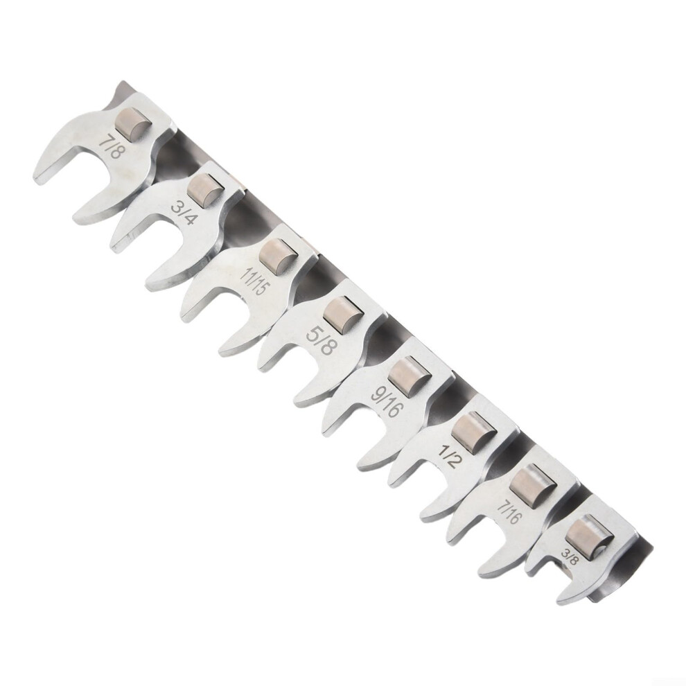 Crowfoot Wrench Set 3/8 Inch Drive Imperial Spanner Wrench 8 Piece Metric Tool Set For Automotive Repair 6482260871387
